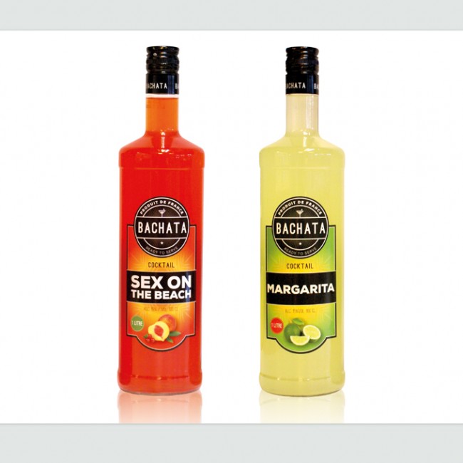 Cocktails Bachata. Design de la marque et étiquettes.