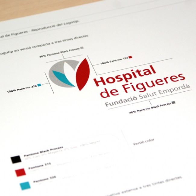 Diseño de marca e imagen corporativa de Fundación Salud Empordà.